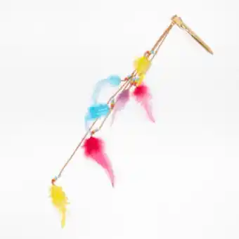 Claire's Faux feather rainbow hair beads clip promoção