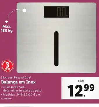 Lidl Silvercrest Balança em Inox 34,6x2,3x30,6cm promoção