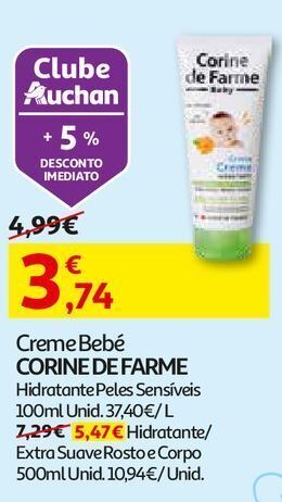 Auchan Creme corine de farme promoção