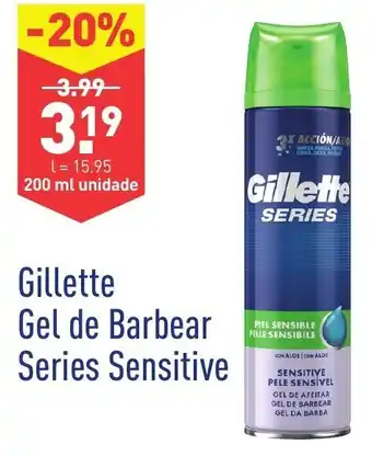 ALDI GIllette Gel de Barbear Series Sensitive 200ml promoção