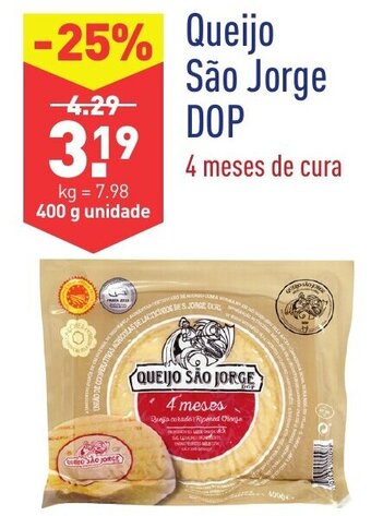 ALDI Queijo São Jorge DOP 400g promoção