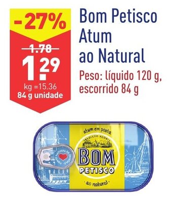 ALDI Bom Petisco Atum ao Natural 84g promoção