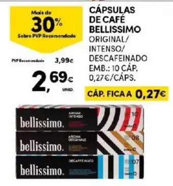 Continente Cápsulas de café Bellissimo 10 cap promoção