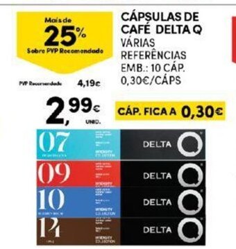 Continente Cápsulas de Café Delta Q promoção