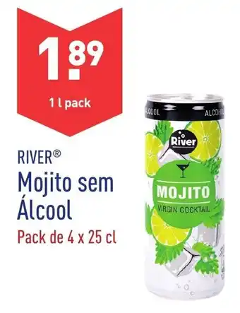 ALDI River Mojito sem Álcool Pack de 4x25cl promoção