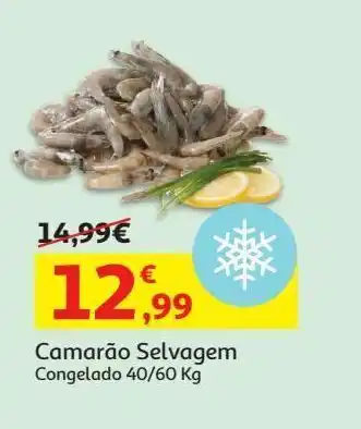 Auchan Camarão congelado 30/40 selvagem kg promoção