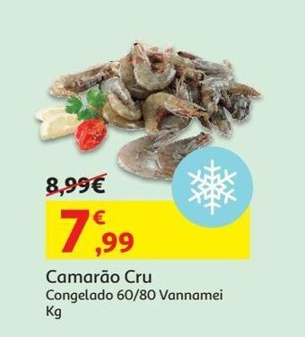 Auchan Camarão cru congelado 60/80 vannamei kg promoção