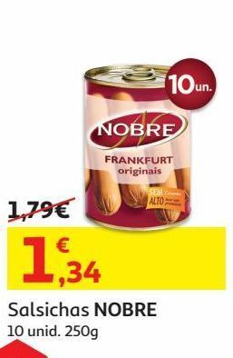 Auchan Salsichas nobre 10 uni 380(250)g promoção