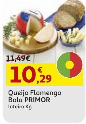 Auchan Queijo flamengo primor bola inteiro kg promoção