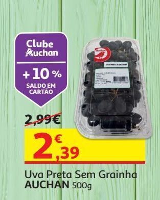 Auchan Uva preta sem grainha auchan 500 g promoção