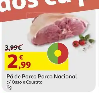 Auchan Porco nacional pá c/osso e couro kg promoção