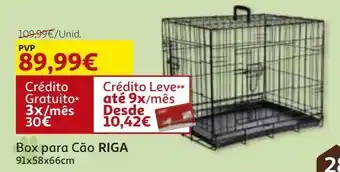 Auchan Box para cão riga transporte 91x58x66cm promoção