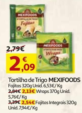 Auchan Tortilha de trigo mexifoods promoção