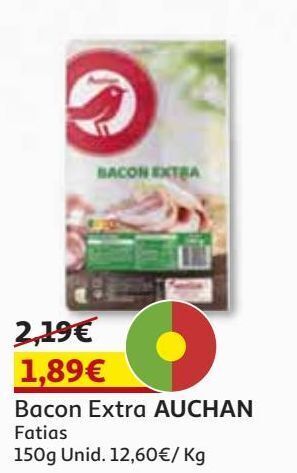 Auchan Bacon extra auchan fatias 150g promoção