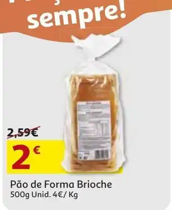 Auchan Pão de forma brioche 500 gr promoção