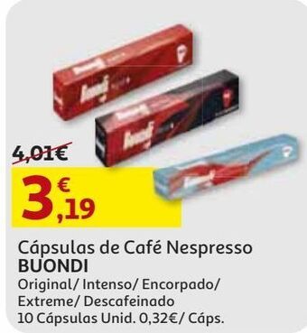 Auchan Cápsulas café buondi promoção