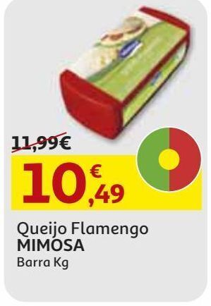 Queijo flamengo mimosa barra inteiro kg