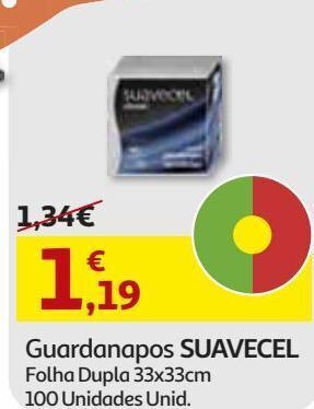 Auchan Guardanapos suavecel folha dupla sd 33x33 100 un promoção