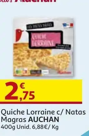 Auchan Quiche auchan lorraine c/ natas magras 400g promoção