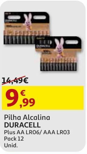Auchan Pilha alcalina duracell promoção