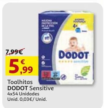Auchan Toalhitas dodot sensitive 4x54 un promoção