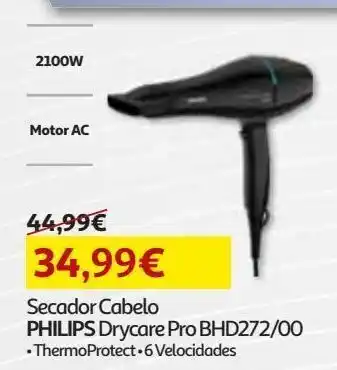 Auchan Secador cabelo philips drycare pro 2100w bhd272/00 promoção