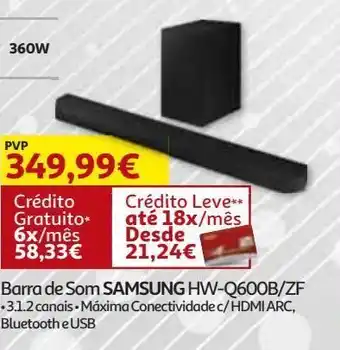 Barra de som samsung hw-q600b/zf