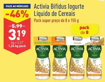 ALDI Activia Bífidus Iogurte Líquido de Cereais 8x155g promoção