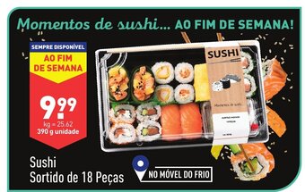 ALDI Sushi Sortido de 18 Peças 390g promoção