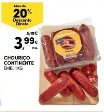 Continente Chourico Continente 1kg promoção