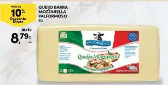 Continente Queijo Barra Mozzarella Valformoso 1kg promoção