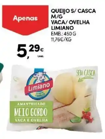 Continente Queijo s/ casca M/G Vaca/ Ovelha Limiano 450g promoção