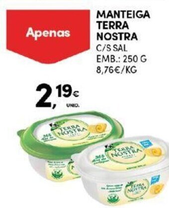 Continente Manteiga Terra Nostra 250g promoção