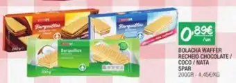 Spar Bolacha Waffer Recheio Chocolate/ Coco/ Nata Spar 200g promoção