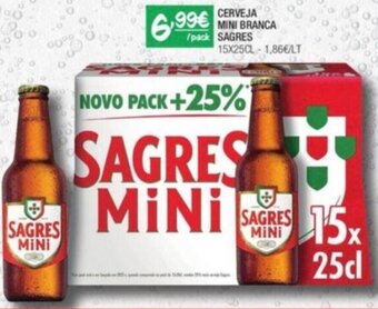 Spar Cerveja mini Branca Sagres 15x25cl promoção