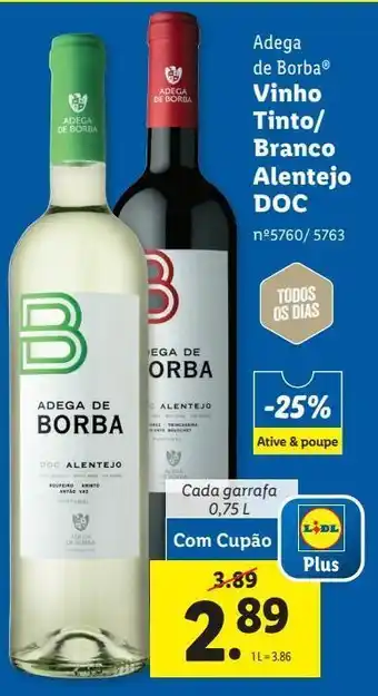Lidl Vinhos adega de borba promoção
