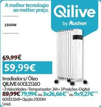 Auchan Irradiador s/oleo qilive promoção