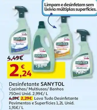 Auchan Lava tudo desinfetante sanytol promoção