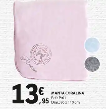 E.Leclerc Manta Coralina 80x110cm promoção