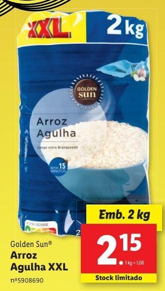 Lidl Arroz agulha golden sun promoção