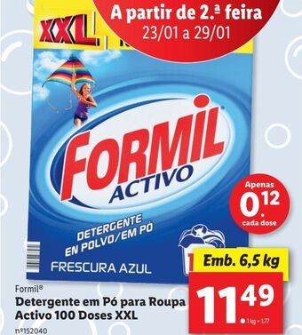 Lidl Detergente em pó formil promoção
