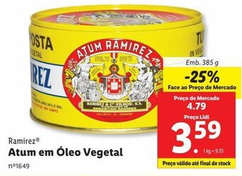Lidl Atum em óleo vegetal ramirez promoção