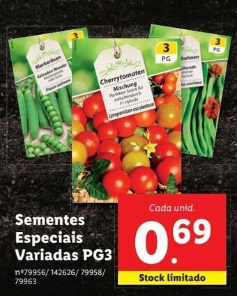 Lidl Sementes promoção