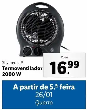 Lidl Termoventilador silvercrest promoção