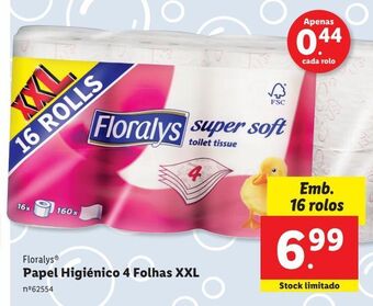 Lidl Papel higiênico floralys promoção