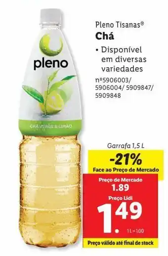 Lidl Chá pleno promoção