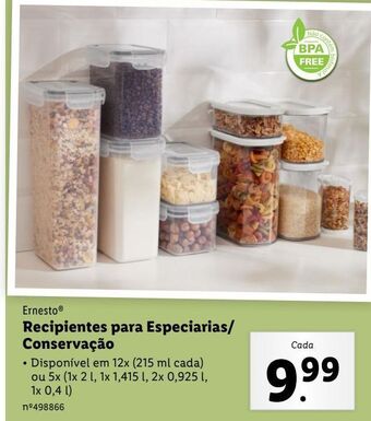 Lidl Recipiente ernesto promoção