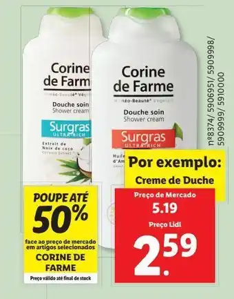 Lidl Gel de banho corine de farme promoção