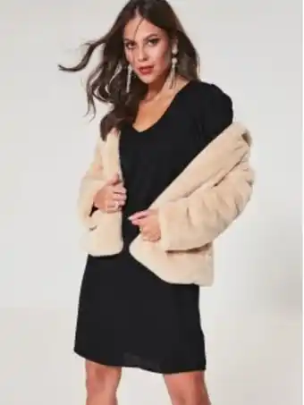 Venca Vestido manga comprida franzida no ombro promoção