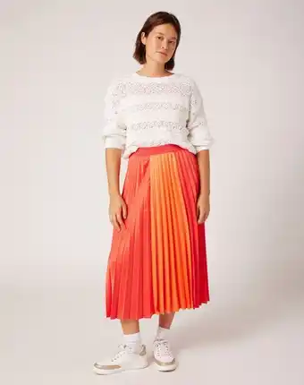 Naf Naf Falda plisada bicolor color naranja promoção